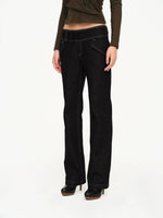 Multi Button Contrast Stitch Jeans