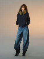 Detachable Fur Collar Fitted Down Jacket