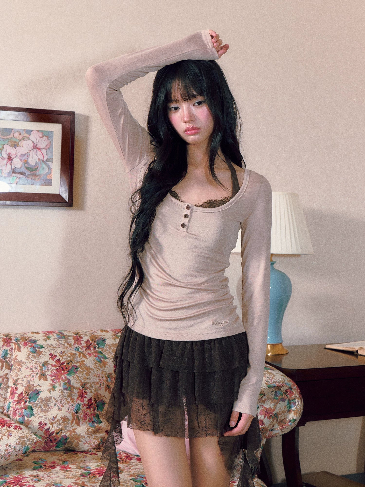 Lace Halter Dress Set