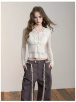 Double-Layer 2-in-1 Wool Knit Cardigan
