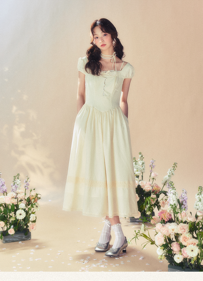 Lace Square Neck Dress