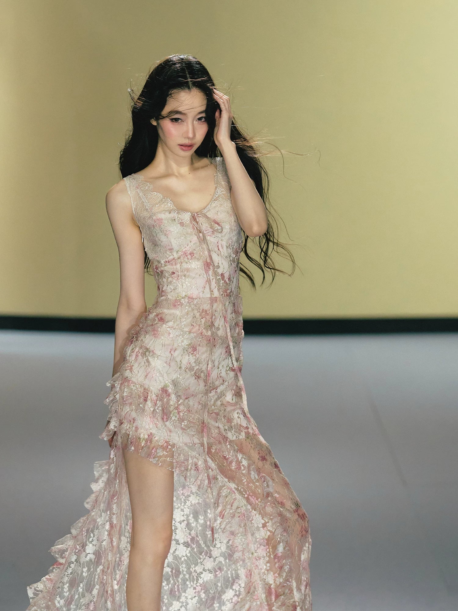Floral Lace Slip Maxi Dress