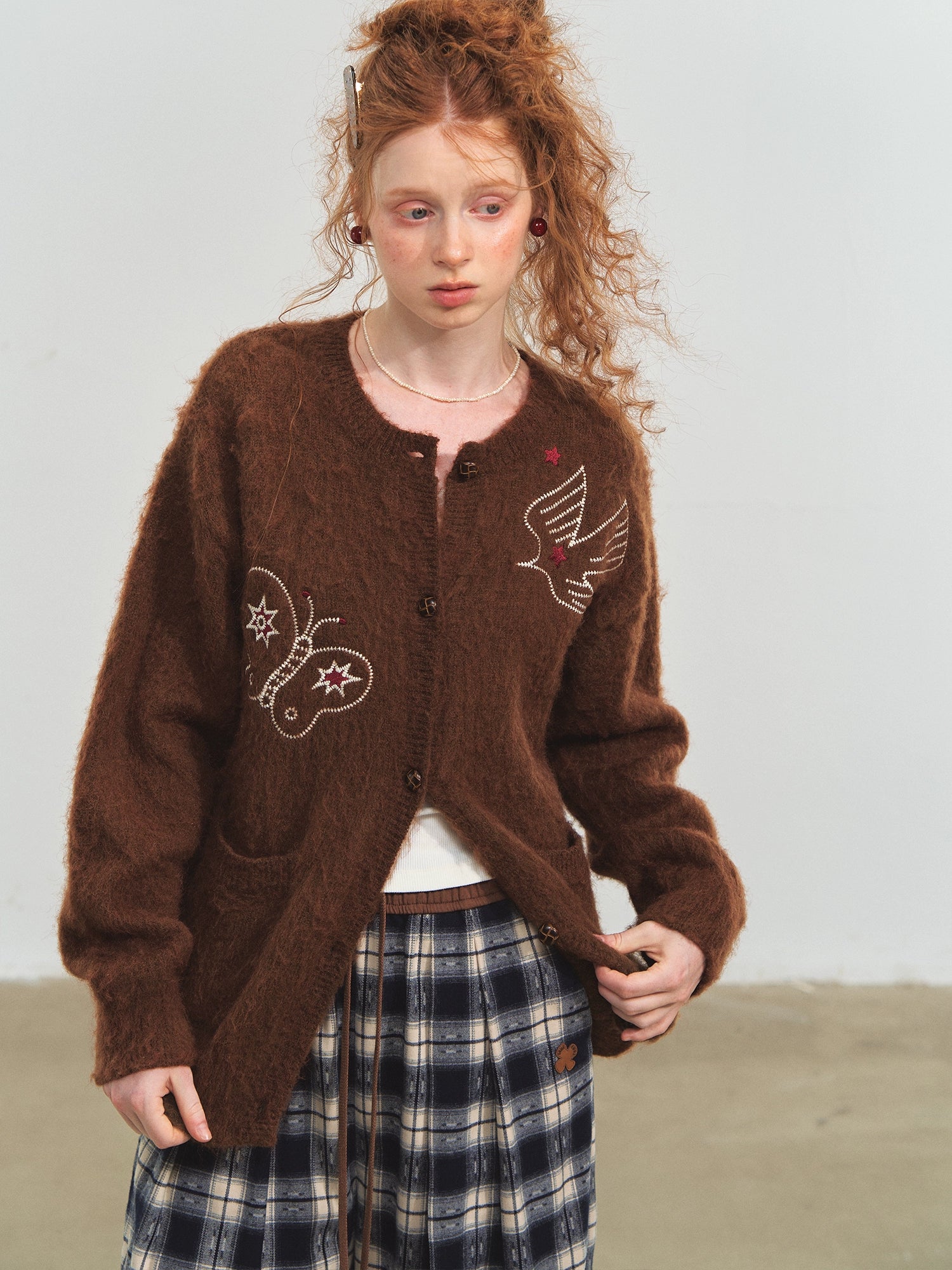 &quot;Birds &amp; Butterflies&quot; Embroidered Cardigan