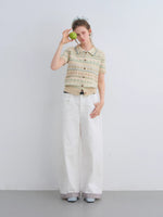 Fair Isle Polo Knit Top