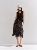 Mesh Panel Ribbon Tank Top