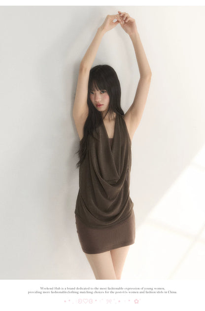Halter Cowl Bodycon Dress