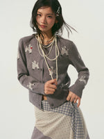 Dog Jacquard Cardigan