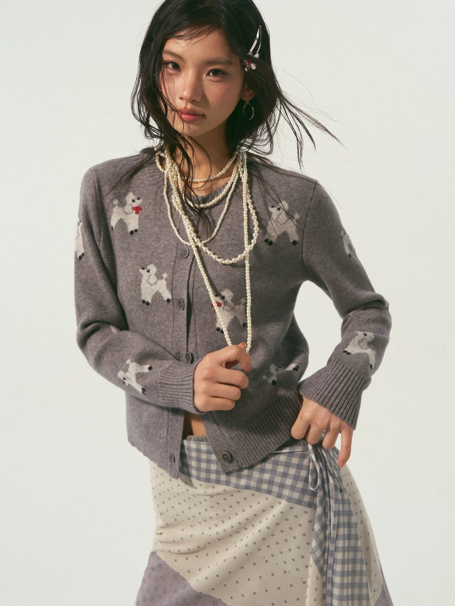 Dog Jacquard Cardigan
