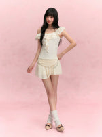 Ruffle Strap Chiffon Top