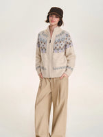 Vintage Fair Isle Zip Cardigan