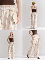 Floral Lace Wide-Leg Pants