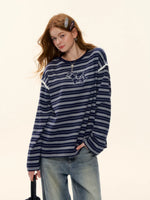 Striped Embroidery Pegasus Tee