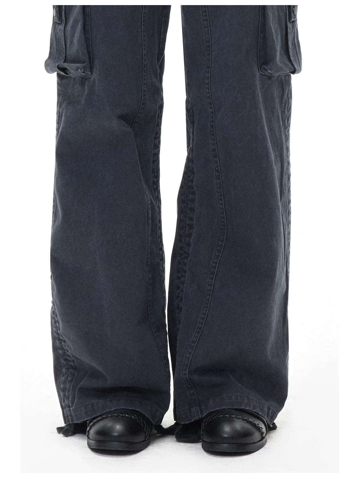 Navy Punk Drawstring Cargo Pants