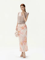 Satin Mermaid Midi Skirt