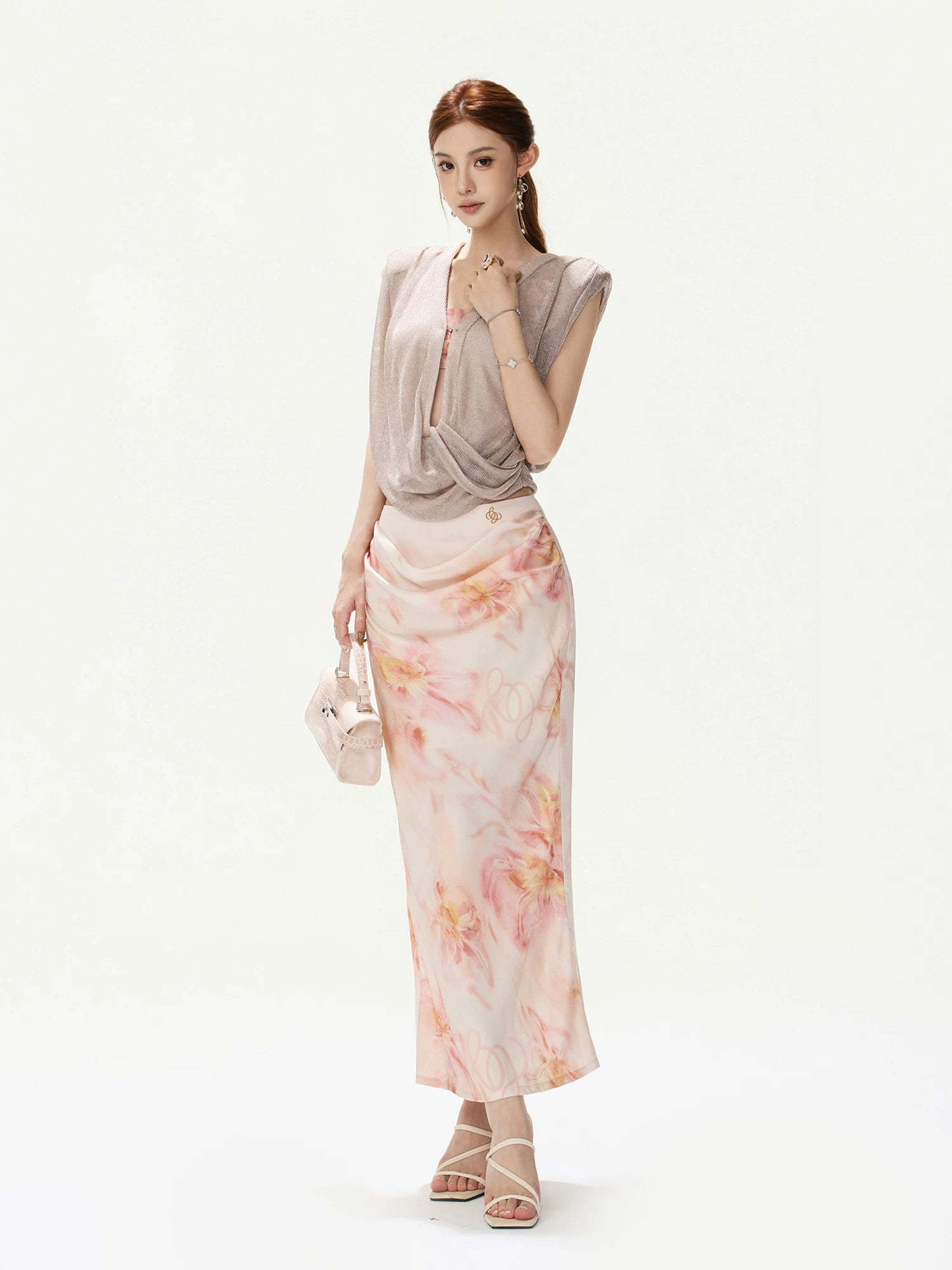 Satin Mermaid Midi Skirt