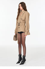 Oversized Double-Breasted Midi Trench Coat