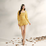 Pleated Ruffle Knit Top & Skirt Set
