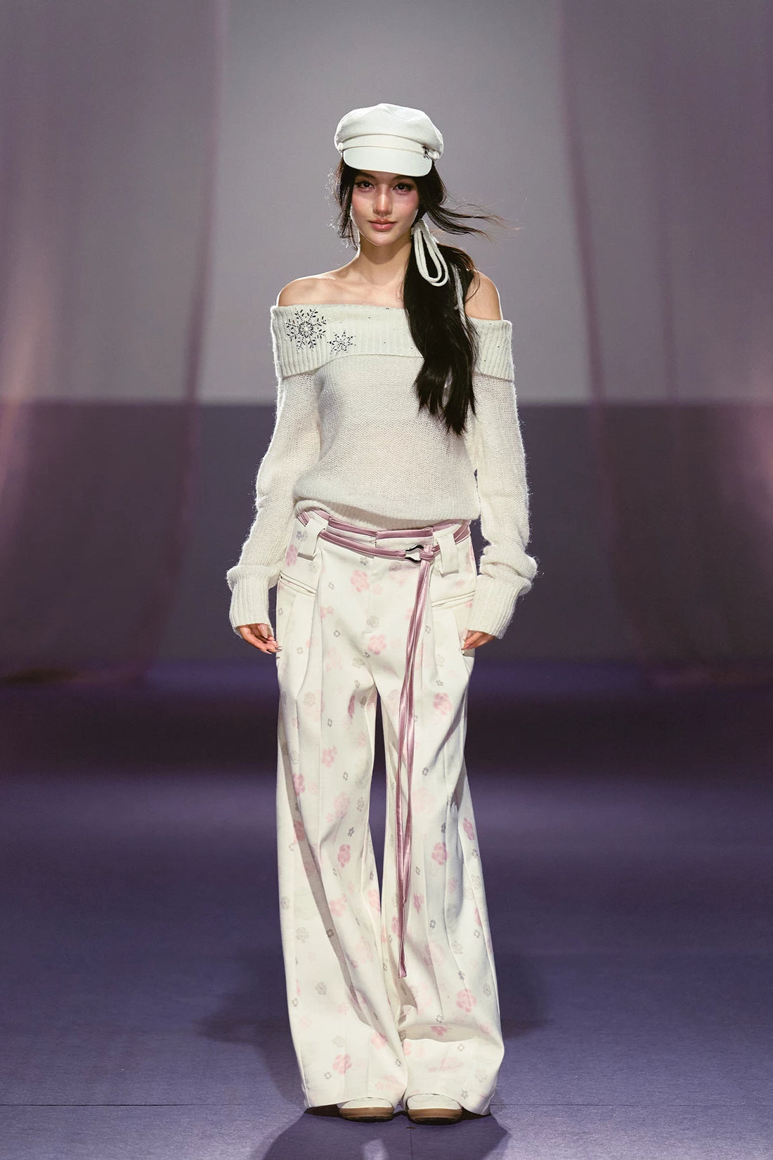 Floral Printed Satin Trousers