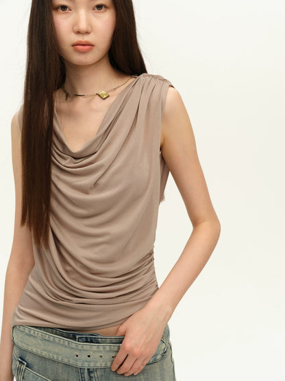 Draped Backless Beaded Cami