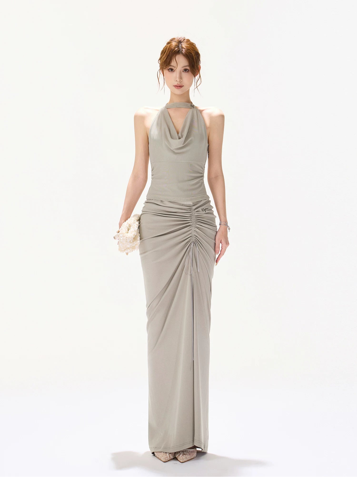 Romantic Ruched Fishtail Skirt