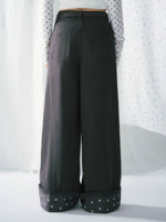 Star Detail Wide-Leg Pants