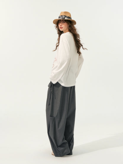 American-Style Wide-Leg Draped Scimitar Pants