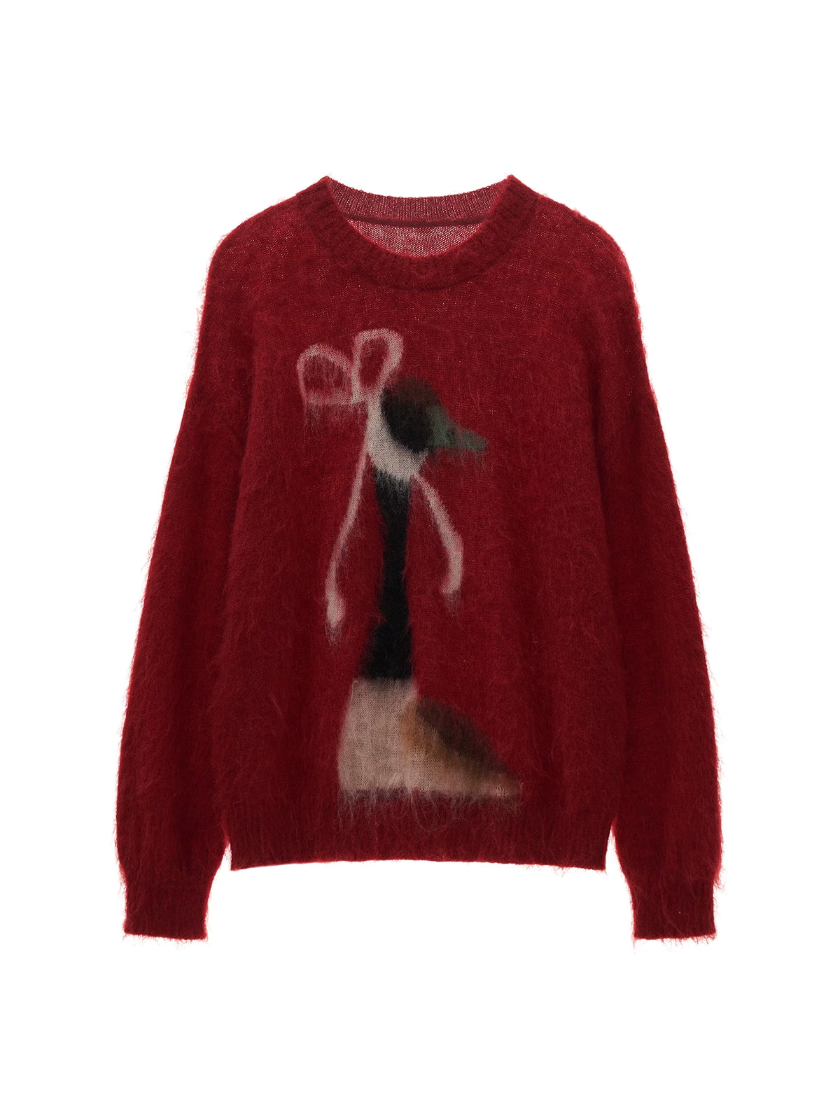 Bow Pattern Relaxed Knit Sweater