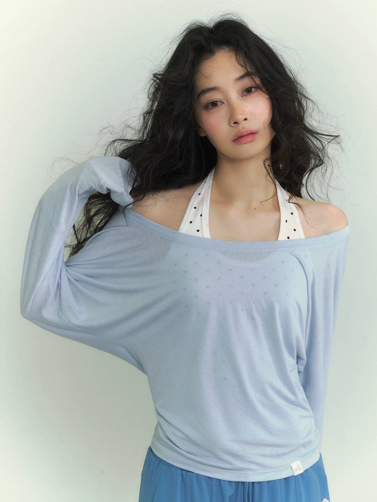 Polka Dot Layered Contrast Tee Set