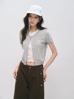 Polka Dot Layered Knit Tee