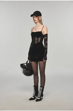 Mermaid Strap Long Velvet Bodycon Dress