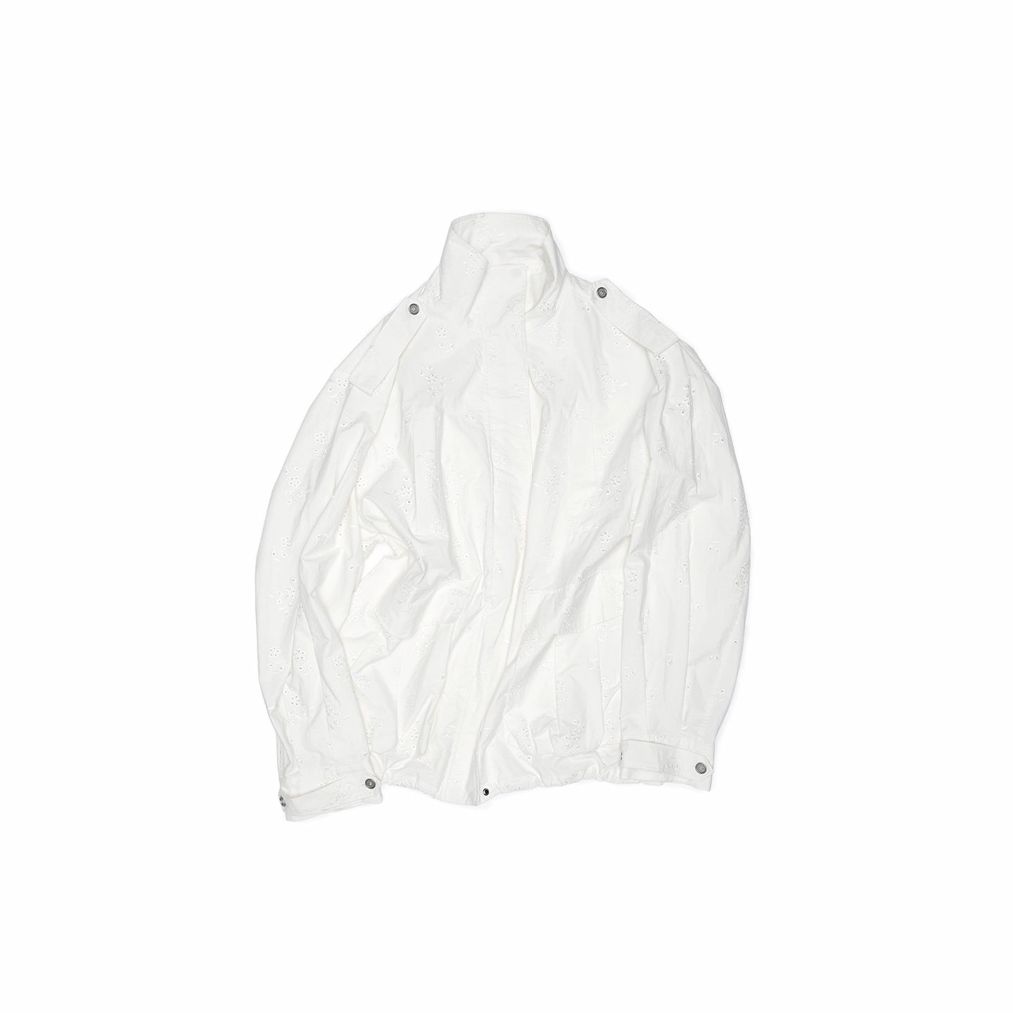 Heavy Embroidery Jacquard Multi-pocket Stand Collar Utility Jacket