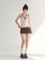 Contrast Halter Tank Top
