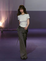 Layered Pleated Panel Straight Pants