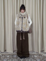 Reversible Leopard Trim Faux Fur Vest