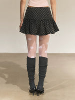 Star Print Ruffle Mini Skirt