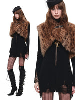 High Neck Cutout Knit A-Line Dress