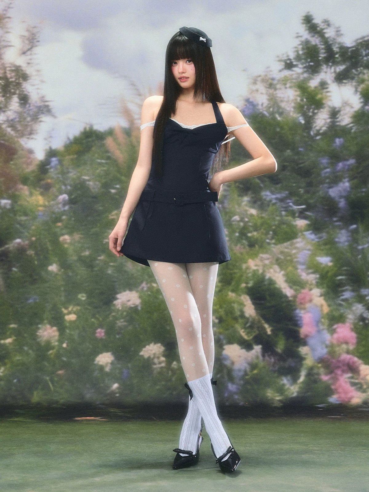 Lace Halter A-Line Dress