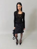 Viscose Hand-Threaded Mock-Layer Sweater