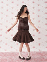 Brown Asymmetric Brown Skirt