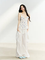 White Floral Tie Cami Top