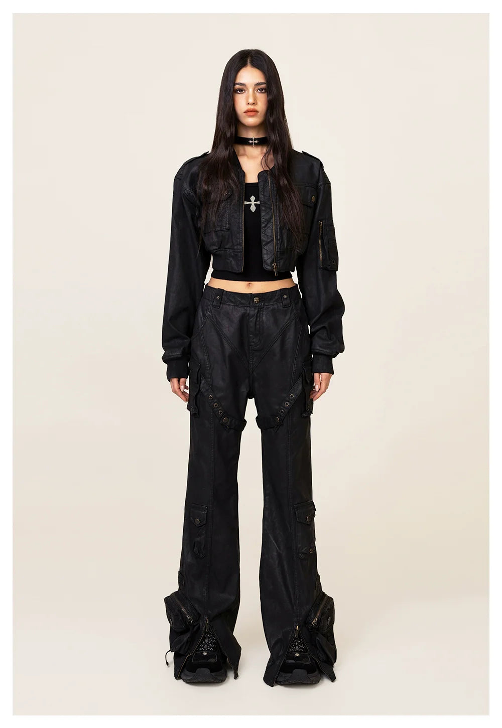 Ancient Myth Wax-coated Short Bomber Jacket