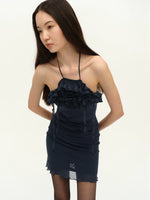 Navy Lace Splice Bodycon Dress