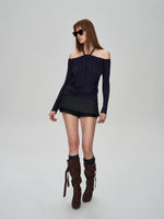 Lyocell Braided Off-Shoulder Top