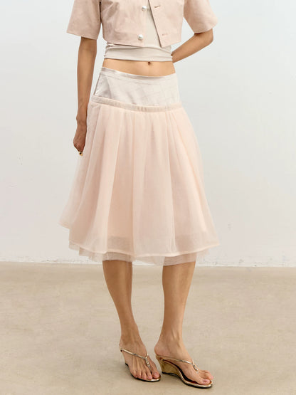Satin A-Line Skirt