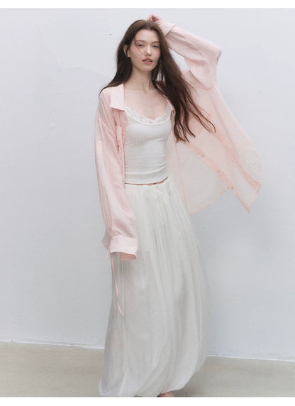 Shell Button Tencel Balloon Pants