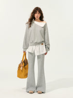 Detachable Collar Sweatshirt Set