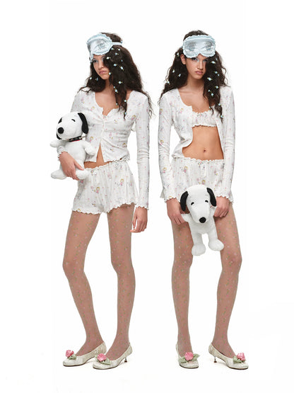 Snoopy Floral Pajama Set