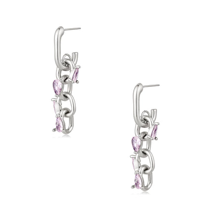 Square Link Drop Earrings