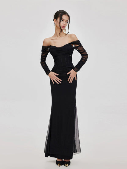 Ariel Mesh Off-Shoulder Mermaid Dress