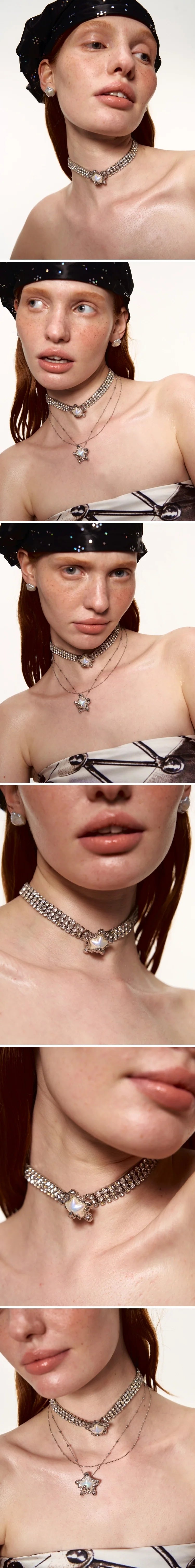Diamond Pearl Starfish choker